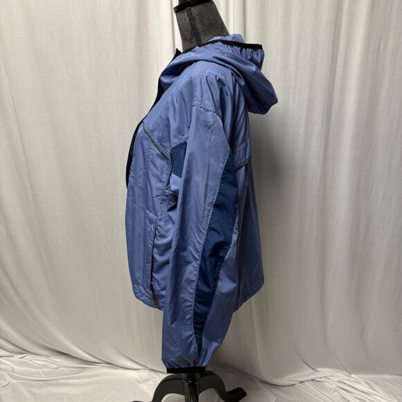 Columbia Hooded Windbreaker Womens Size XL Blue Jacket Lightweight Outdoor Wear - Picture 2 of 12